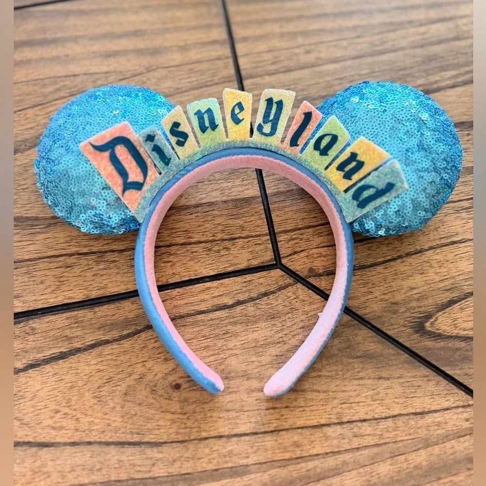 Disneyland Marquee Sign Headband Mickey Disney Parks Ears Happiest Place
